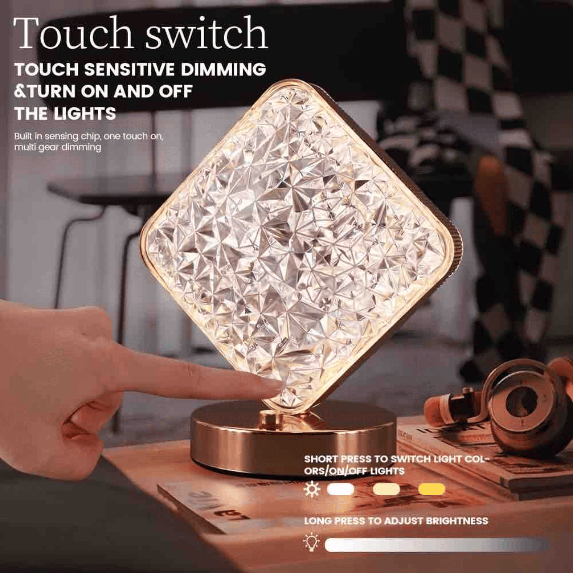 3 Mode Rechargable Crystal LED lamp - Image 3