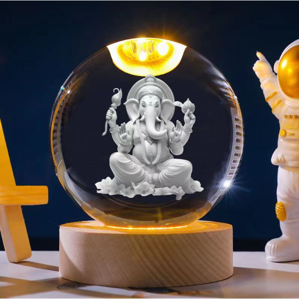 3D Crystal LED Ganesha Ji