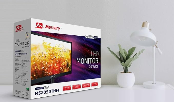 Mercury LED Monitor 20" Inch Wide MS2050THW - Black - Image 3