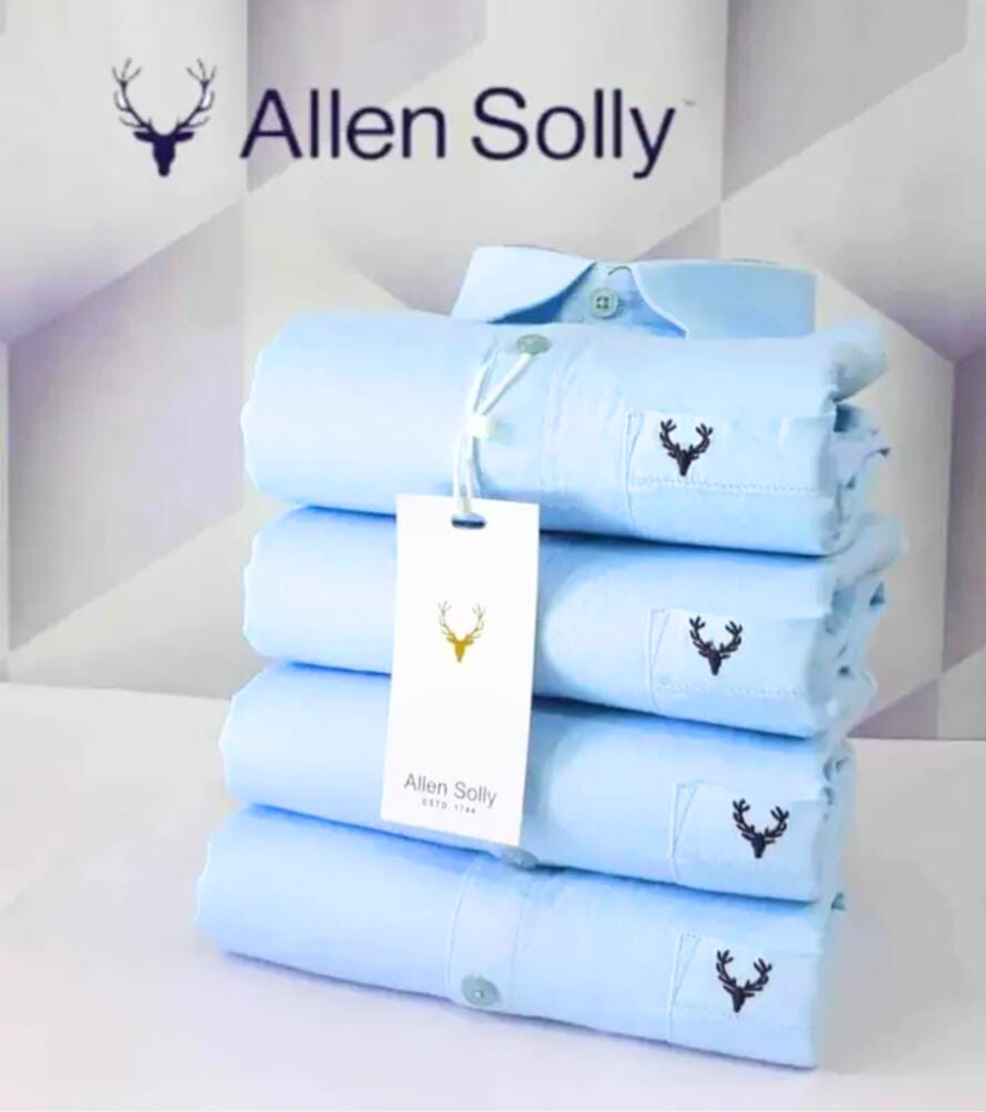 Allen Solly Mens Shirts (Light Green, White, Blue) - Image 3