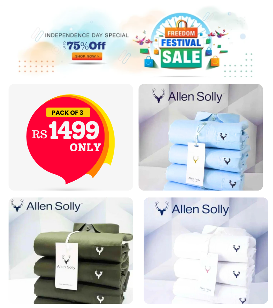 Allen Solly Mens Shirts (Light Green, White, Blue)